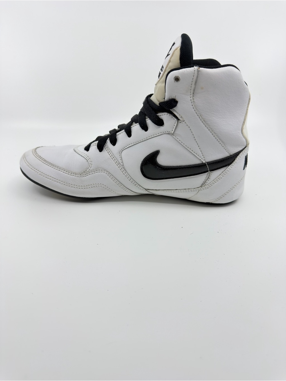 Vintage Nike Greco Supreme Wrestling Shoes Mens 8.5 White Black High Top Shoes - Picture 4 of 13